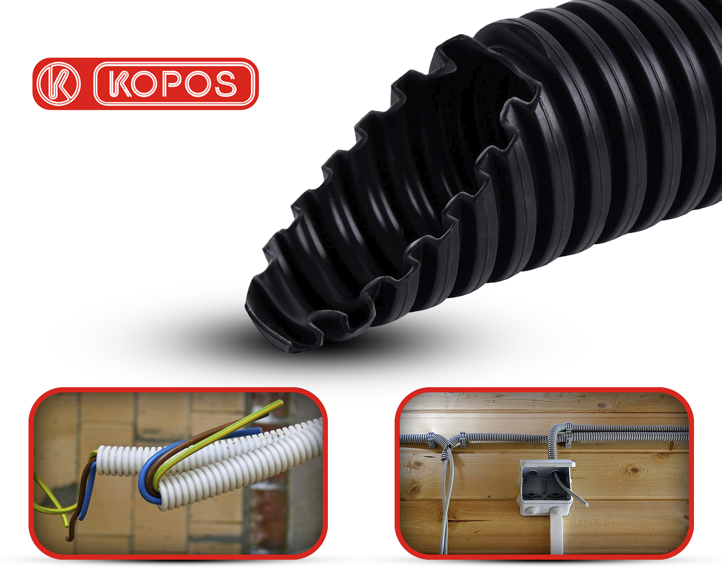 фотообзор Гофра для кабеля 320N Kopos черная 