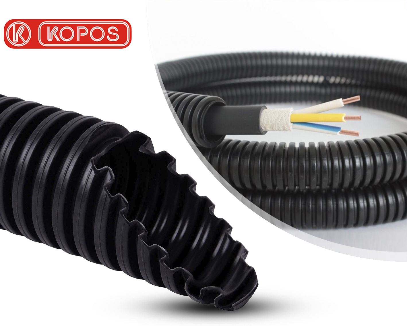 фотообзор Гофра для кабеля 320N Kopos черная 