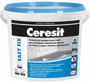 Клей для плитки CERESIT EASY FIX  Готовый к применению (7 кг)