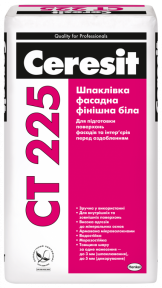Ceresit СТ 225 Шпаклевка фасадная финишная (белая), 25 кг