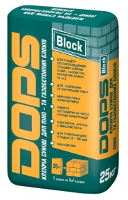 DOPS Block клеевая смесь для пенобетонных и газобетонных блоков ЗИМА 25 кг.