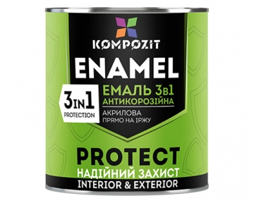 Емаль антикорозійна Protect 3в1 Kompozit коричнева 8017