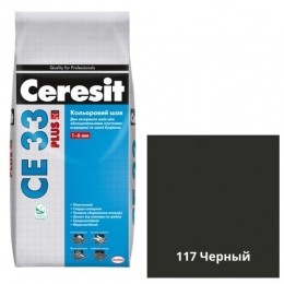 Затирка для плитки Ceresit CE 33 Plus Чорний, 2кг