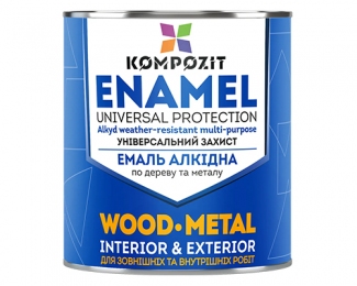 Эмаль алкидная для металла и дерева Kompozit коричневая