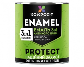 Эмаль антикоррозионная матовая Protect 3в1 Kompozit графит