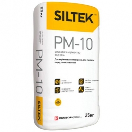 SILTEK PM-10 Сіра, Штукатурка цементно-вапняна для ручного та машинного нанесення, 25кг.